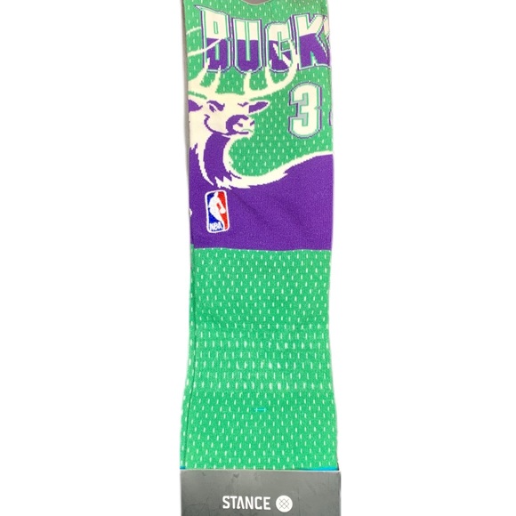 STANCE Milwaukee Bucks #34 1996 NBA Hardwood Classics Crew Socks Men's M